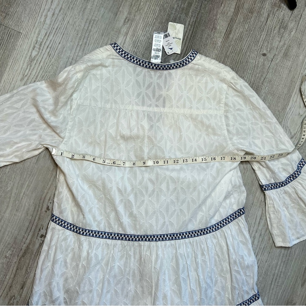 Tommy Bahama Dress Embroidered Tiered Size XS Cotton Tassels Boho Bohemian NWT - Picture 12 of 12